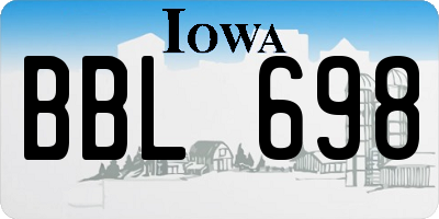 IA license plate BBL698