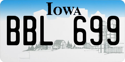 IA license plate BBL699