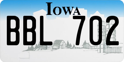 IA license plate BBL702