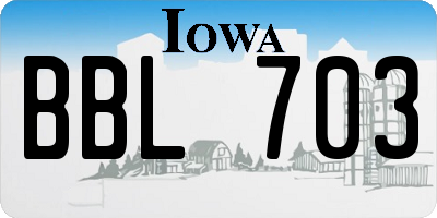 IA license plate BBL703