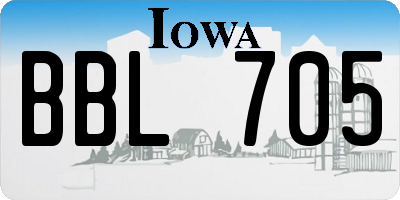 IA license plate BBL705