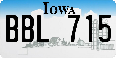IA license plate BBL715