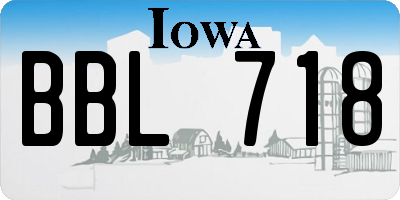 IA license plate BBL718