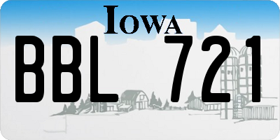 IA license plate BBL721