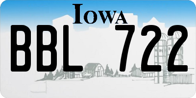 IA license plate BBL722