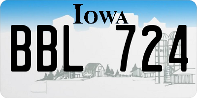 IA license plate BBL724