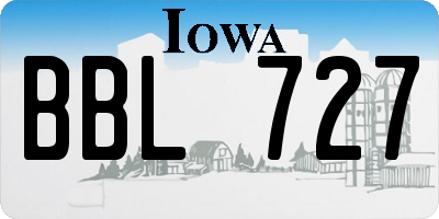 IA license plate BBL727