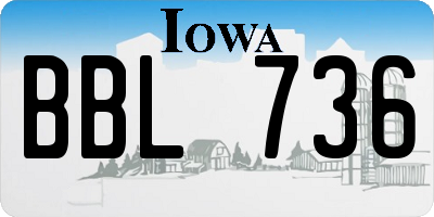 IA license plate BBL736