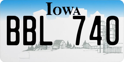 IA license plate BBL740