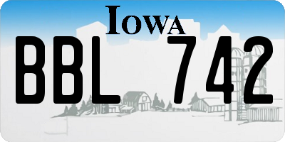 IA license plate BBL742