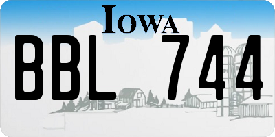 IA license plate BBL744