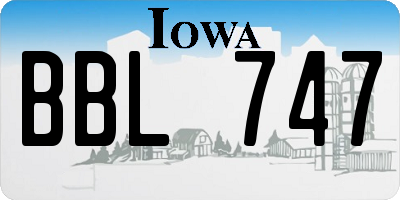IA license plate BBL747