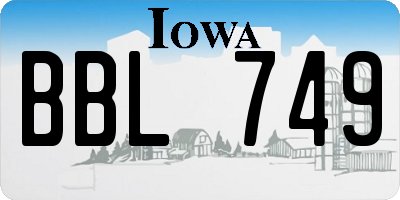 IA license plate BBL749