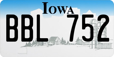 IA license plate BBL752