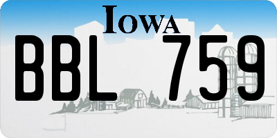 IA license plate BBL759