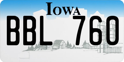 IA license plate BBL760