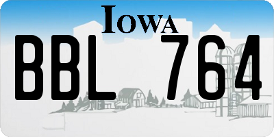 IA license plate BBL764