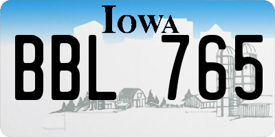 IA license plate BBL765