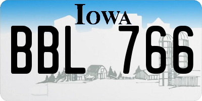 IA license plate BBL766