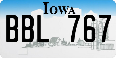 IA license plate BBL767