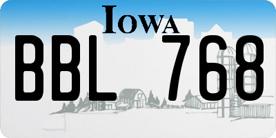 IA license plate BBL768