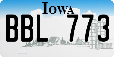 IA license plate BBL773