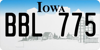 IA license plate BBL775
