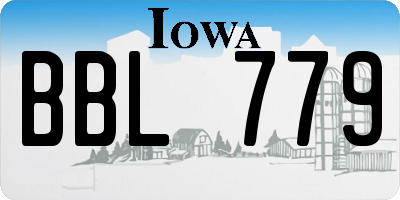 IA license plate BBL779