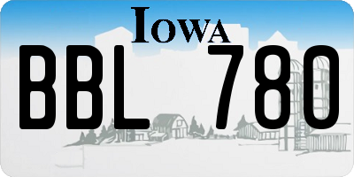 IA license plate BBL780