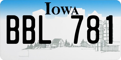 IA license plate BBL781