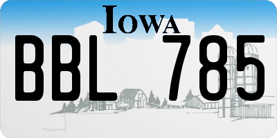 IA license plate BBL785