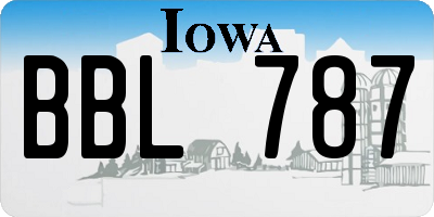 IA license plate BBL787