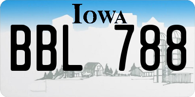 IA license plate BBL788