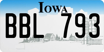 IA license plate BBL793