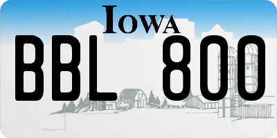 IA license plate BBL800