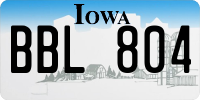 IA license plate BBL804
