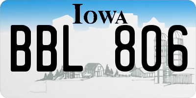 IA license plate BBL806