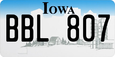 IA license plate BBL807
