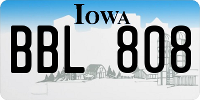 IA license plate BBL808
