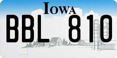 IA license plate BBL810