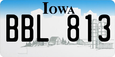 IA license plate BBL813