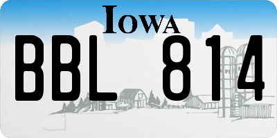 IA license plate BBL814