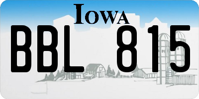 IA license plate BBL815