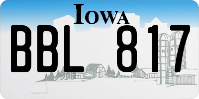 IA license plate BBL817