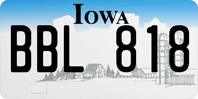 IA license plate BBL818