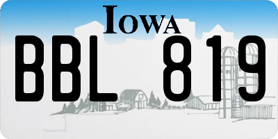 IA license plate BBL819