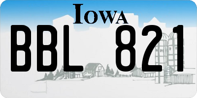 IA license plate BBL821