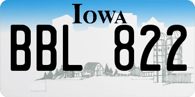 IA license plate BBL822