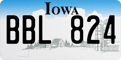 IA license plate BBL824