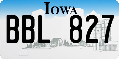 IA license plate BBL827